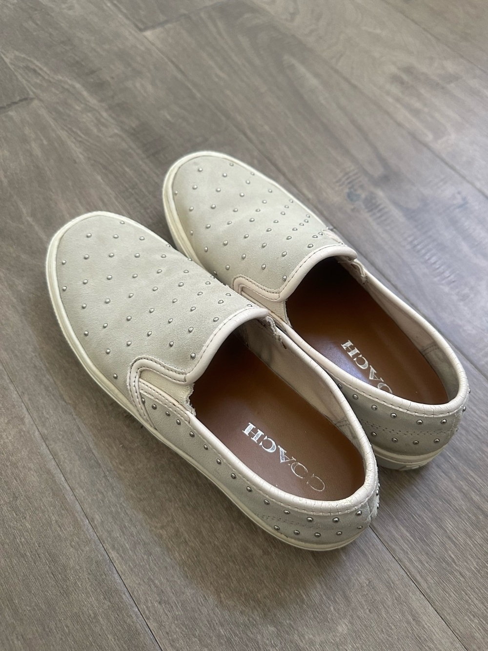 Coach Cameron Studded Suede/Clf Slip-On Shoes 7M